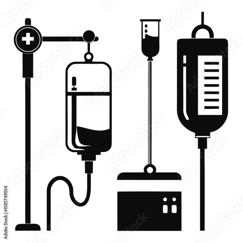 Intravenous Therapy Equipment Displaying Medical Treatment Concepts and Healthcare Scenarios