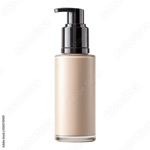 Elegant Pump Bottle with Creamy Product for Beauty and Skin Care