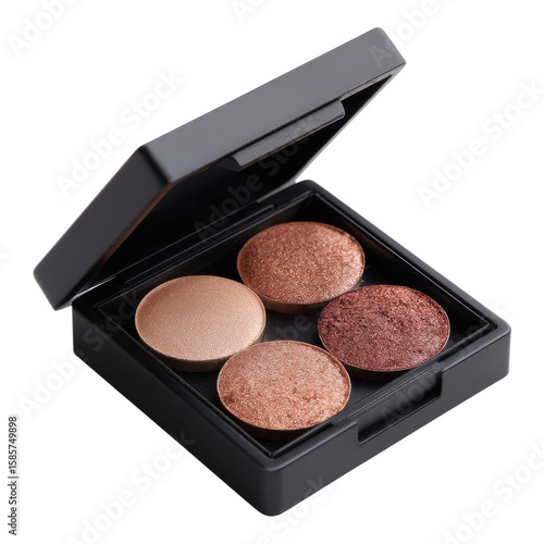 Shimmer Eyeshadow Palette with Four Complementary Shades Opened