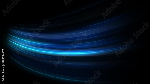 High speed blue line abstract technology background digital fiber hi tech concept. speed light line motion blur on dark background, data transfer simulation.