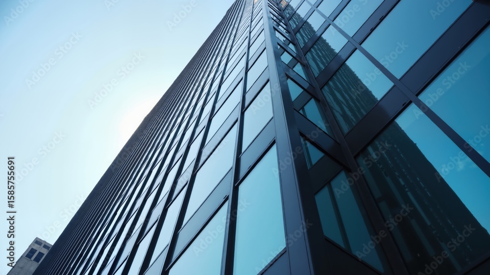 Obraz premium Modern office building exterior of business center. Skyscrapers windows 