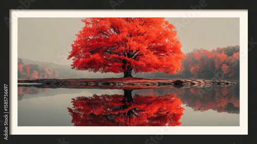 autumn trees in the water