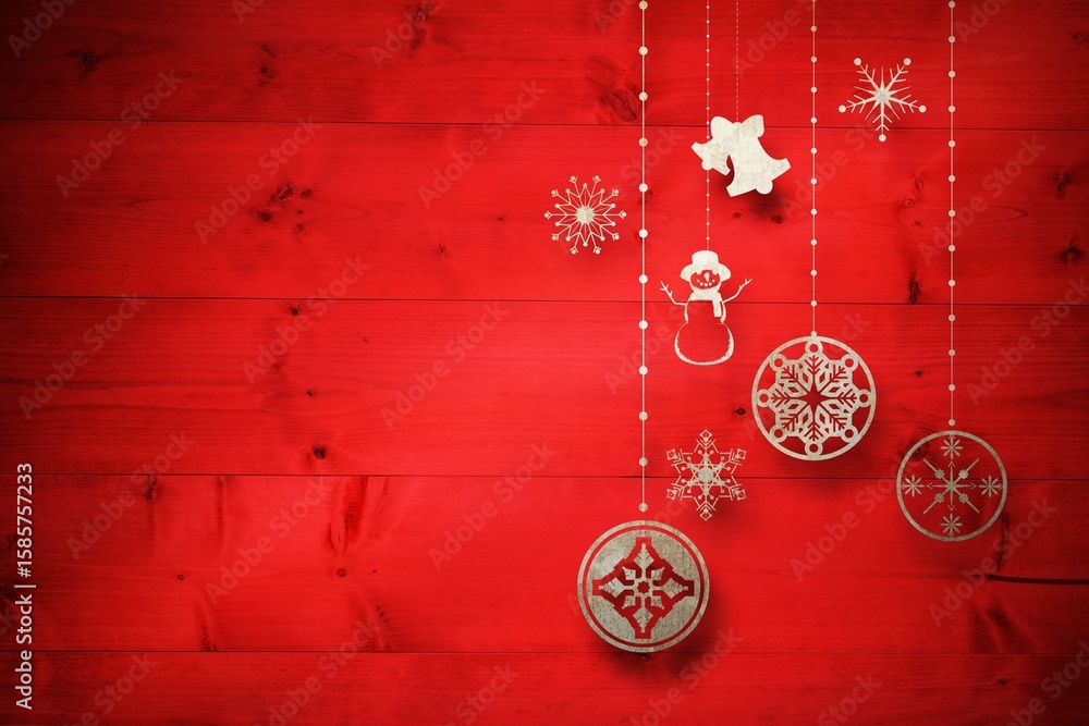 Obraz premium Christmas decorations over wood