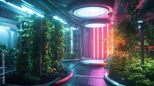 Futuristic vertical farm design