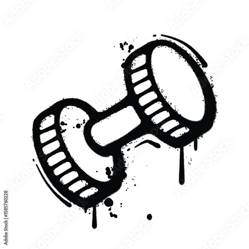 Graffiti Spray barbell on isolated white background