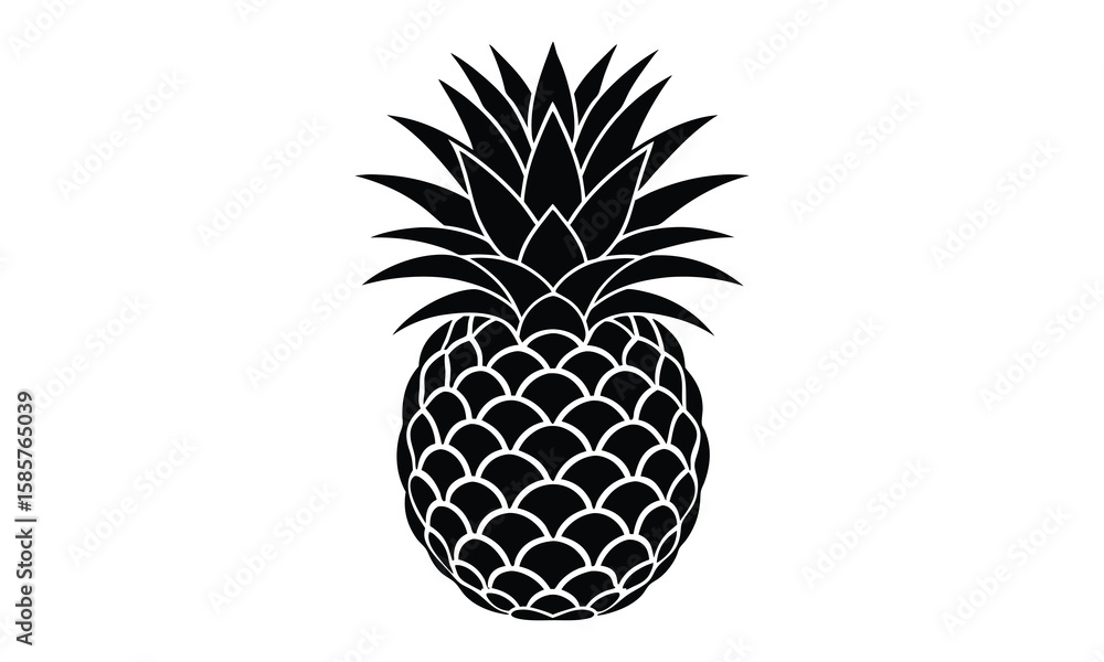 Obraz premium Pineapple t shirt design silhouette and vector Pineapple Doodle for Youthful and Fun T-Shirt Styles
