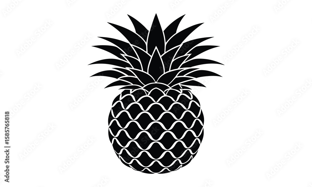 Obraz premium Pineapple t shirt design silhouette and vector Funky Pineapple Drawing for Cool and Playful Apparel