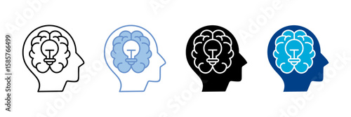 Knowledge Hub Icon Set Multiple Style Collection
