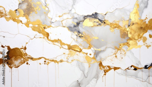 Abstract marble design with gold accents