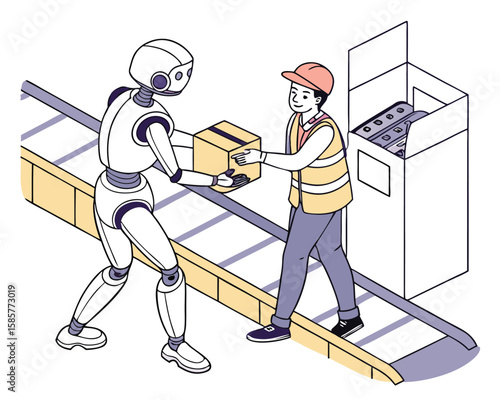 Robot Assisting a Human Worker | Collaborative AI in Workplace