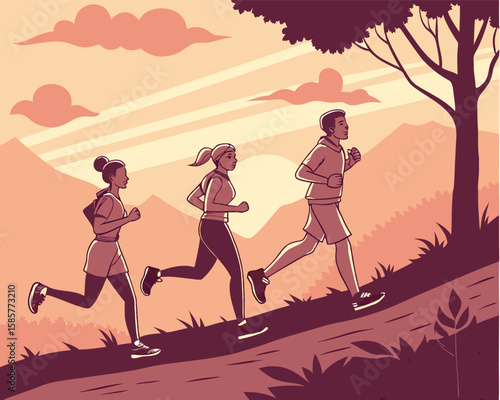 Running Group at Sunrise | Morning Fitness Session