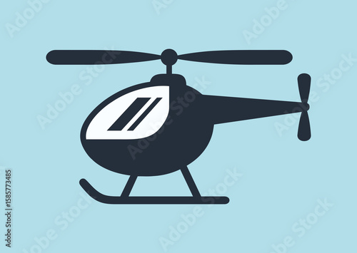 black helicopter on blue background clip art preview
