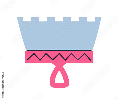 Shaped plasterboard spatula vector illustration. Stylized flat design professional construction tool for plaster. Repair spatula for builders. Simple object for repairing design element