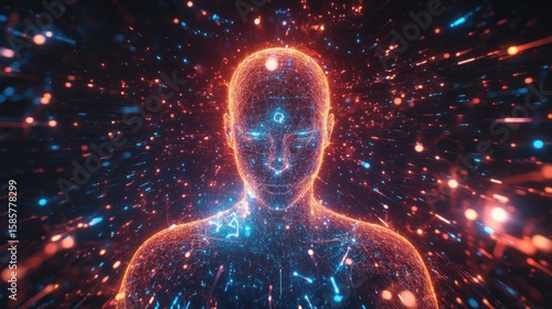 Abstract digital human head