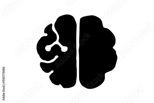 The two hemispheres are clearly separated by a central line, and the typical folds and grooves (gyri and sulci) are simplified into a clean, abstract design.