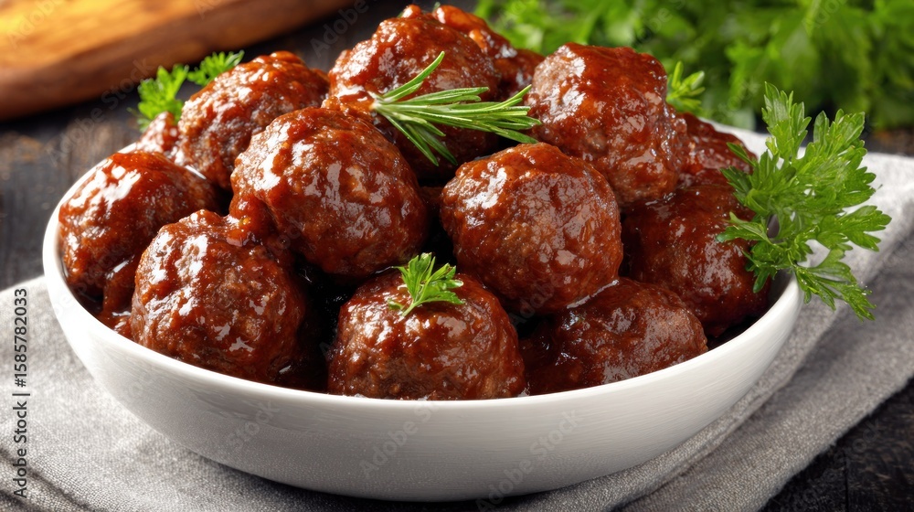 Savory meatballs in a bowl Savory meatballs in a bowl