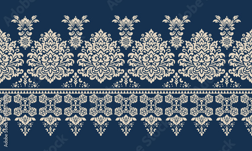 Motifs African boho paisley Floral Ikat pattern embroidery border. Ethnic ikat floral Ethnic Indian Pattern Ikat pattern Ethnic Pattern.Border indian floral Aztec embroidery border seamless patterns.