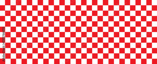 vector of panorama of red and black chessboard background. pattern for fashion, border, cloth, flag, wrapping paper, cover skin, table cloth, scene. flag.