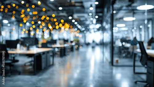 Wallpaper Mural Blurred office interior background with a blurred door and glass wall, blurry bokeh light effect for a business concept design. High-quality photo, taken with a telephoto lens in realistic daylight. Torontodigital.ca