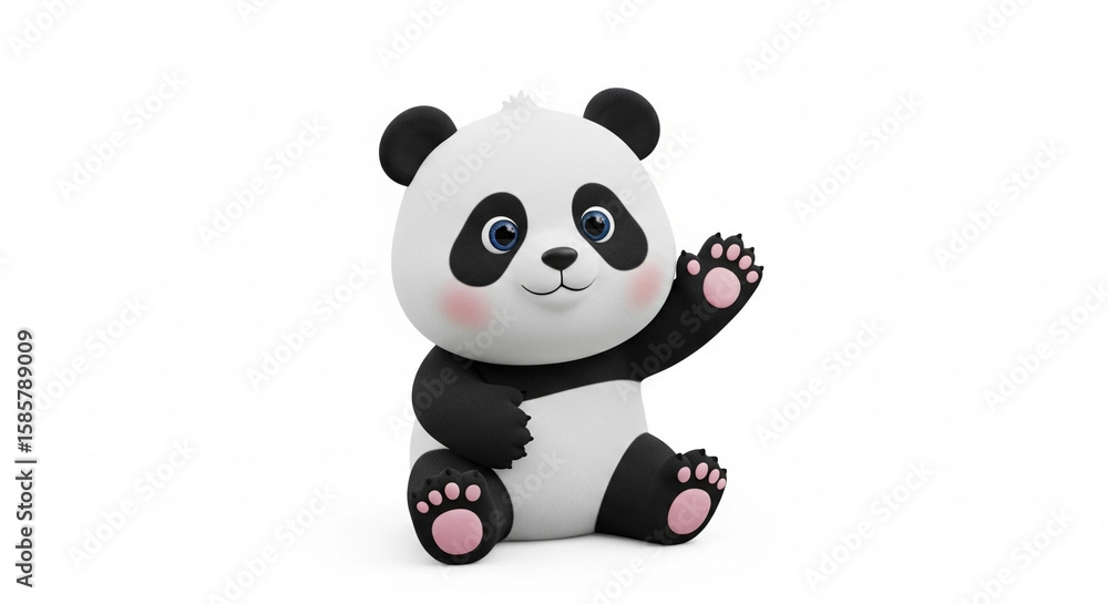 3D cartoon panda 3D cartoon panda