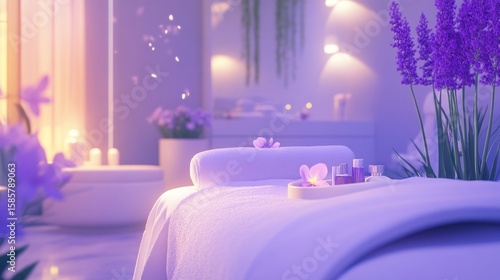 Lavender spa room relaxation