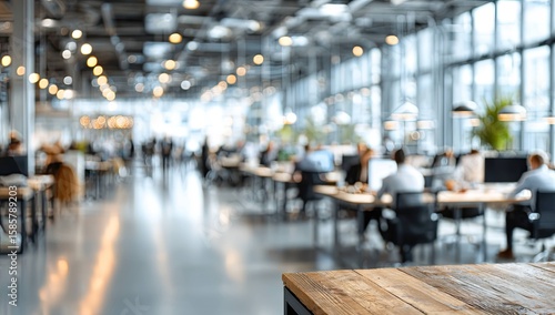Wallpaper Mural Blurred office interior background with a blurred door and glass wall, blurry bokeh light effect for a business concept design. High-quality photo, taken with a telephoto lens in realistic daylight. Torontodigital.ca