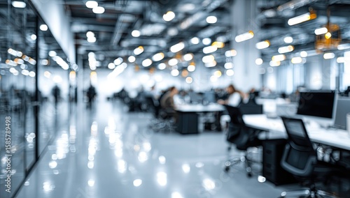 Wallpaper Mural Blurred office interior background with a blurred door and glass wall, blurry bokeh light effect for a business concept design. High-quality photo, taken with a telephoto lens in realistic daylight. Torontodigital.ca