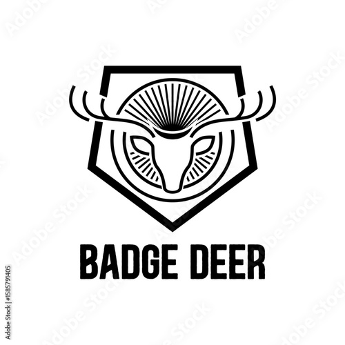 Deer Whitetail Elk Antler Logo Template Vector