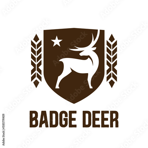Deer Whitetail Elk Antler Logo Template Vector