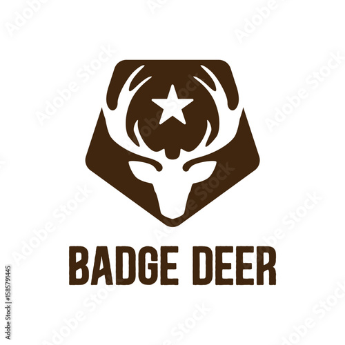 Deer Whitetail Elk Antler Logo Template Vector
