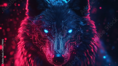 Cyber wolf digital art