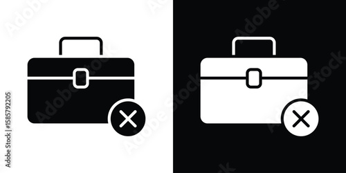 Unemployment icon Flat Vector illustration. Simple black symbols