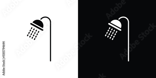 Photos Shower Head icon Flat Vector illustration. Simple black symbols