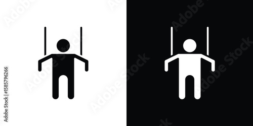 Cuadro en lienzo Puppet icon Flat Vector illustration. Simple black symbols