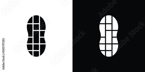 Peanut icon Flat Vector illustration. Simple black symbols