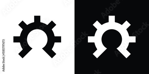 Open source icon Flat Vector illustration. Simple black symbols