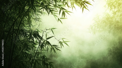 Bamboo forest misty background