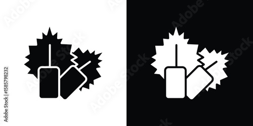 Mint gum icon Flat Vector illustration. Simple black symbols