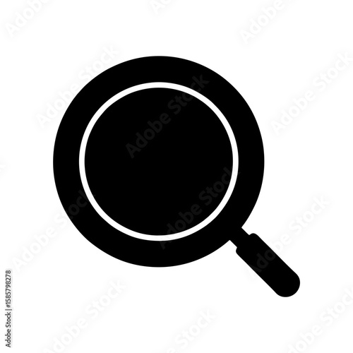 Optical instrument with black handle for search and discovery, isolated on white background