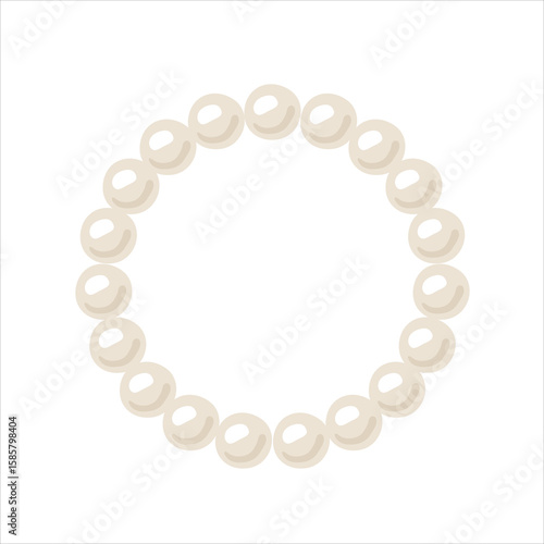 Hand drawn isolated illustration of soft pastel pearl beads.