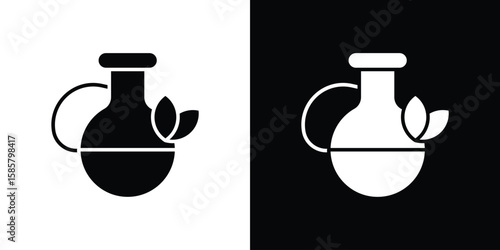Massage oil icon Flat Vector illustration. Simple black symbols