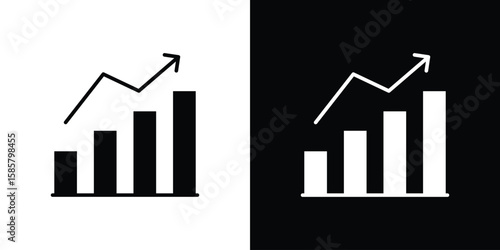 Marketing strategy icon Flat Vector illustration. Simple black symbols