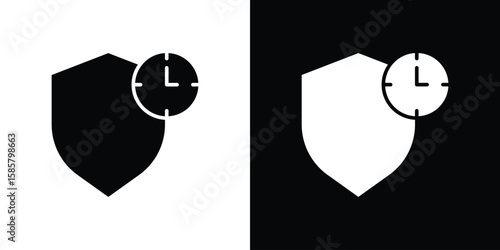 Long term icon Flat Vector illustration. Simple black symbols