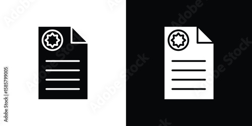 License icon Flat Vector illustration. Simple black symbols