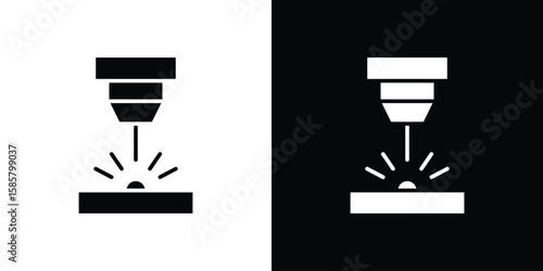 Laser machine icon Flat Vector illustration. Simple black symbols