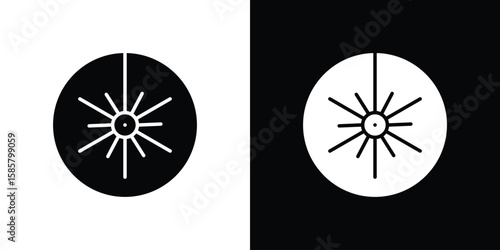 Laser beam icon Flat Vector illustration. Simple black symbols