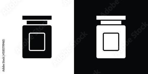 Jar icon Flat Vector illustration. Simple black symbols