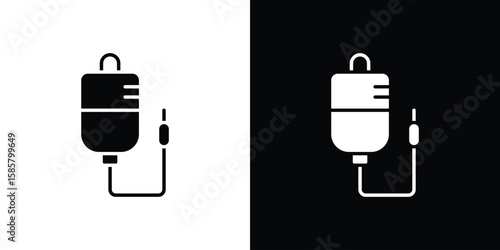 Intravenous icon Flat Vector illustration. Simple black symbols