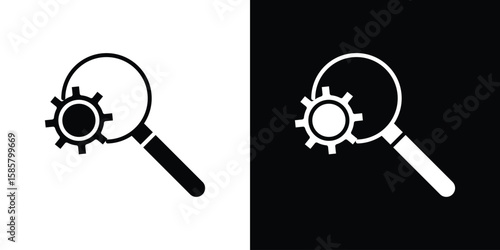 Investigate icon Flat Vector illustration. Simple black symbols