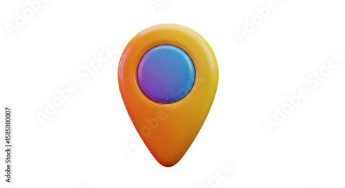 Free Download Glossy 3D Location Pin Icon - GFXLoad